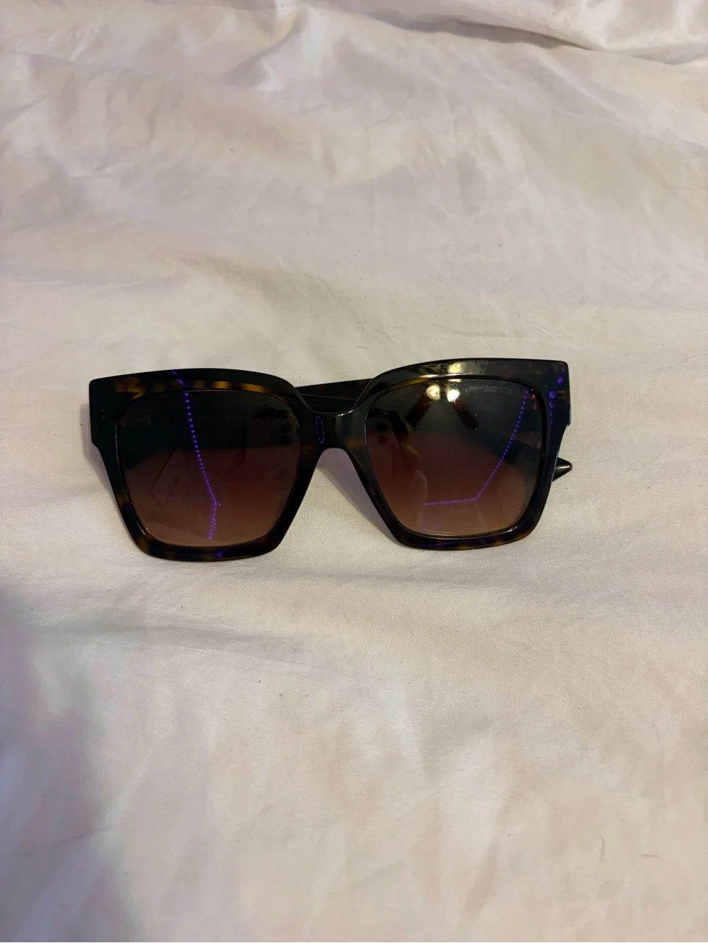 Jimmy Choo Tortoiseshell Square Sunglasses with Brown Lenses